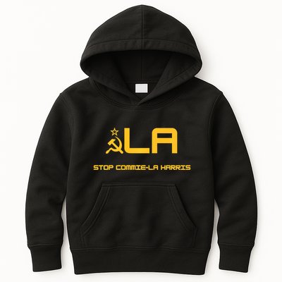 Stop Commiela Harris Stop Kamala Trump 2024 Kids Hoodie