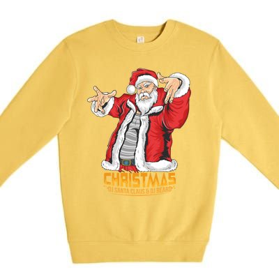 Santa Claus Hip Hop Dj Music Xmas Pajama Christmas Party Cute Gift Premium Crewneck Sweatshirt