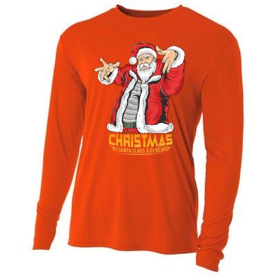 Santa Claus Hip Hop Dj Music Xmas Pajama Christmas Party Cute Gift Cooling Performance Long Sleeve Crew