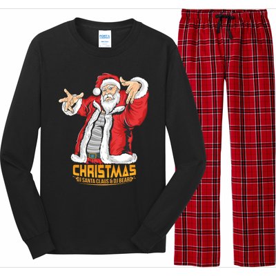 Santa Claus Hip Hop Dj Music Xmas Pajama Christmas Party Cute Gift Long Sleeve Pajama Set