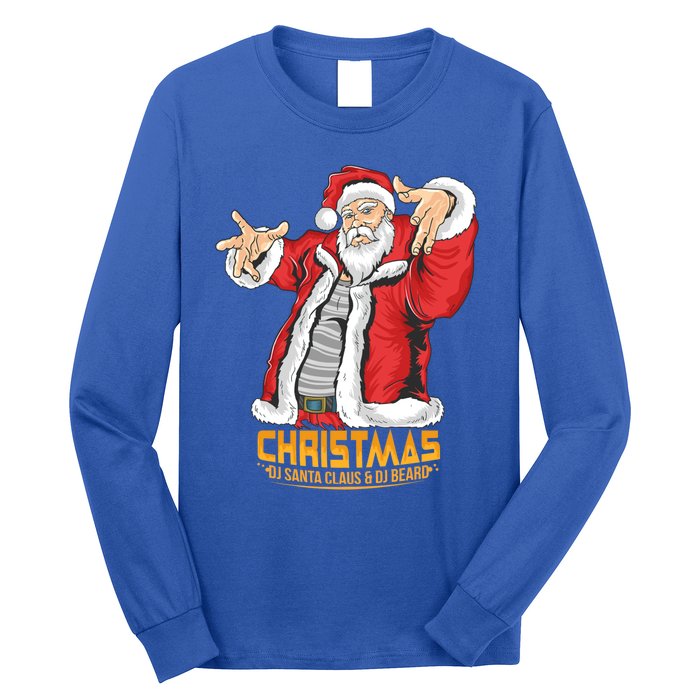 Santa Claus Hip Hop Dj Music Xmas Pajama Christmas Party Cute Gift Long Sleeve Shirt