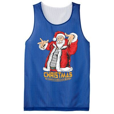 Santa Claus Hip Hop Dj Music Xmas Pajama Christmas Party Cute Gift Mesh Reversible Basketball Jersey Tank