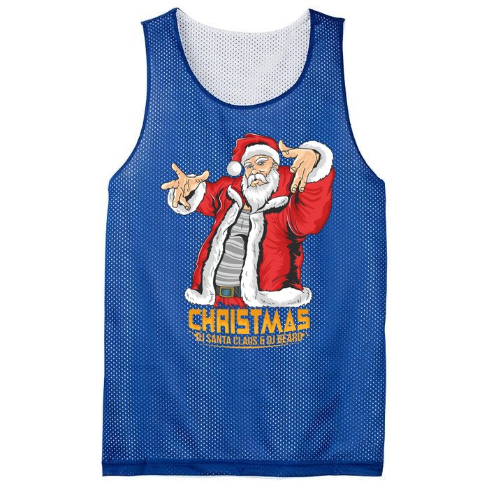 Santa Claus Hip Hop Dj Music Xmas Pajama Christmas Party Cute Gift Mesh Reversible Basketball Jersey Tank