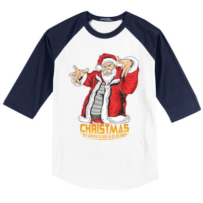 Santa Claus Hip Hop Dj Music Xmas Pajama Christmas Party Cute Gift Baseball Sleeve Shirt