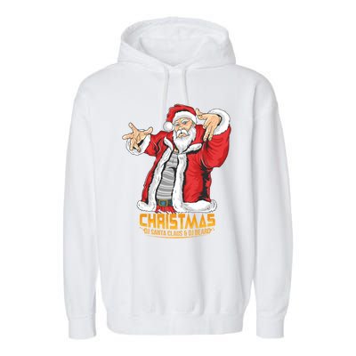 Santa Claus Hip Hop Dj Music Xmas Pajama Christmas Party Cute Gift Garment-Dyed Fleece Hoodie