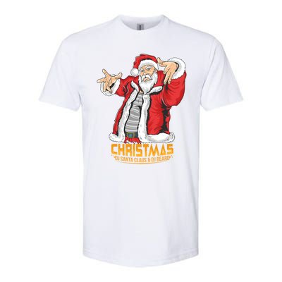 Santa Claus Hip Hop Dj Music Xmas Pajama Christmas Party Cute Gift Softstyle CVC T-Shirt