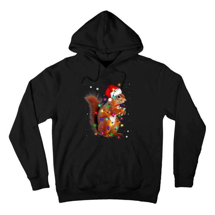 Squirrel Christmas Hat Santa Pajama Squirrels Lover Xmas Hoodie