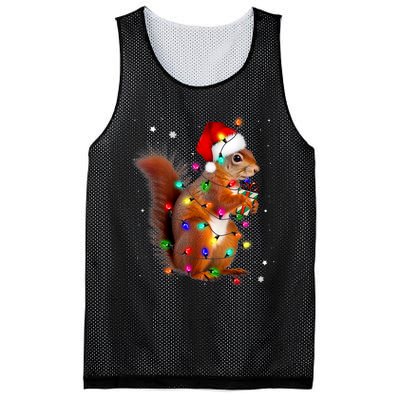 Squirrel Christmas Hat Santa Pajama Squirrels Lover Xmas Mesh Reversible Basketball Jersey Tank