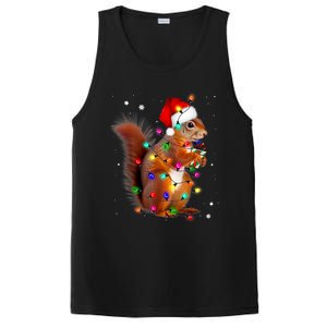 Squirrel Christmas Hat Santa Pajama Squirrels Lover Xmas PosiCharge Competitor Tank