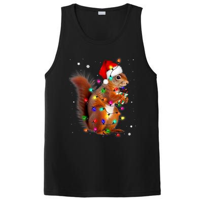 Squirrel Christmas Hat Santa Pajama Squirrels Lover Xmas PosiCharge Competitor Tank