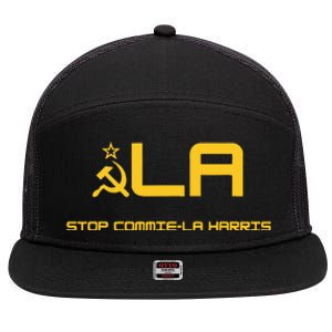 Stop Commiela Harris Stop Kamala Trump 2024 7 Panel Mesh Trucker Snapback Hat