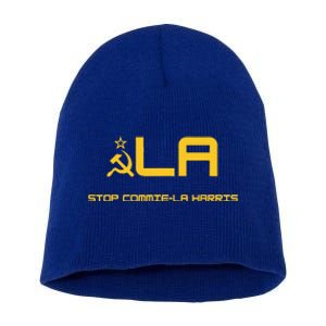 Stop Commiela Harris Stop Kamala Trump 2024 Short Acrylic Beanie