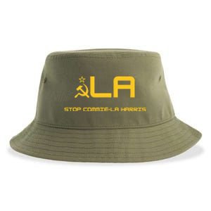 Stop Commiela Harris Stop Kamala Trump 2024 Sustainable Bucket Hat