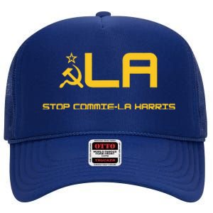 Stop Commiela Harris Stop Kamala Trump 2024 High Crown Mesh Back Trucker Hat