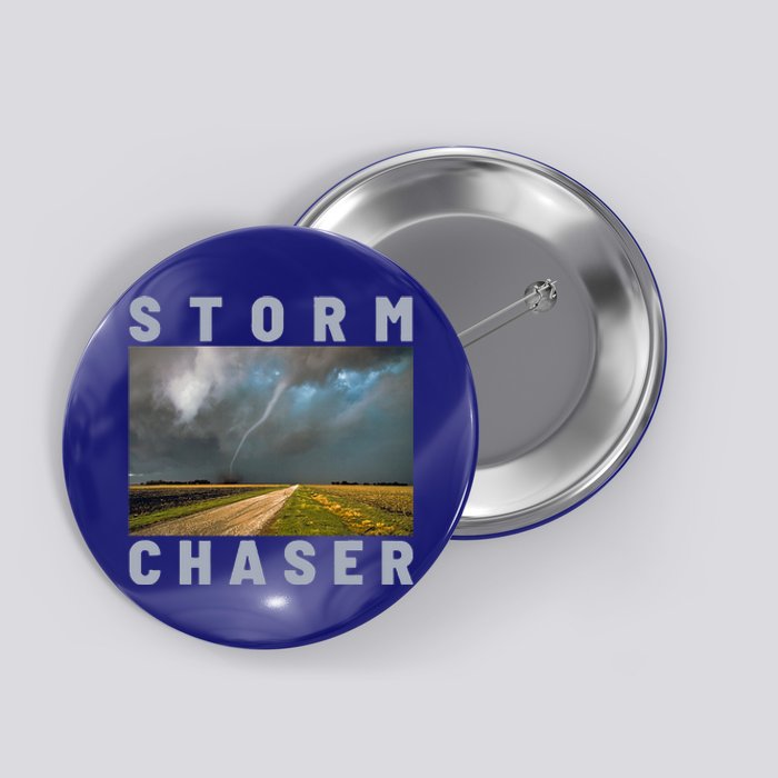 Storm Chaser Hurricane Tornado Picture Weather Meteorologist Button