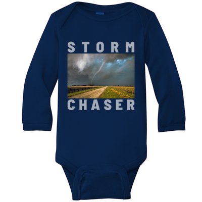 Storm Chaser Hurricane Tornado Picture Weather Meteorologist Baby Long Sleeve Bodysuit