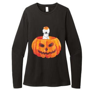 Silkie Chicken Happy Halloween Pumpkin Farm Animal Lover Meaningful Gift Womens CVC Long Sleeve Shirt