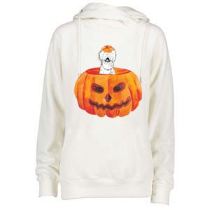 Silkie Chicken Happy Halloween Pumpkin Farm Animal Lover Meaningful Gift Womens Funnel Neck Pullover Hood