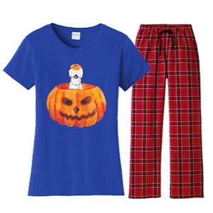 Silkie Chicken Happy Halloween Pumpkin Farm Animal Lover Meaningful Gift Women's Flannel Pajama Set