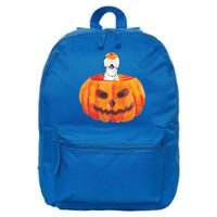 Silkie Chicken Happy Halloween Pumpkin Farm Animal Lover Meaningful Gift 16 in Basic Backpack