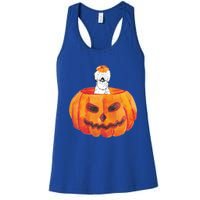 Silkie Chicken Happy Halloween Pumpkin Farm Animal Lover Meaningful Gift Women's Racerback Tank