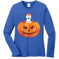 Silkie Chicken Happy Halloween Pumpkin Farm Animal Lover Meaningful Gift Ladies Long Sleeve Shirt