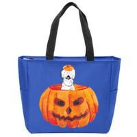 Silkie Chicken Happy Halloween Pumpkin Farm Animal Lover Meaningful Gift Zip Tote Bag