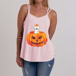 Silkie Chicken Happy Halloween Pumpkin Farm Animal Lover Meaningful Gift Women's Strappy Tank