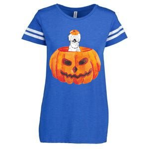 Silkie Chicken Happy Halloween Pumpkin Farm Animal Lover Meaningful Gift Enza Ladies Jersey Football T-Shirt