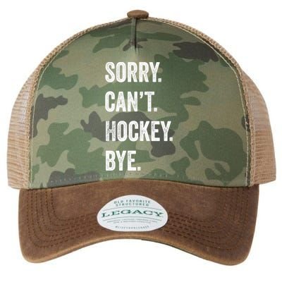 Sorry CanT Hockey Bye Retro Hockey Lovers Sport Fan Gift Legacy Tie Dye Trucker Hat