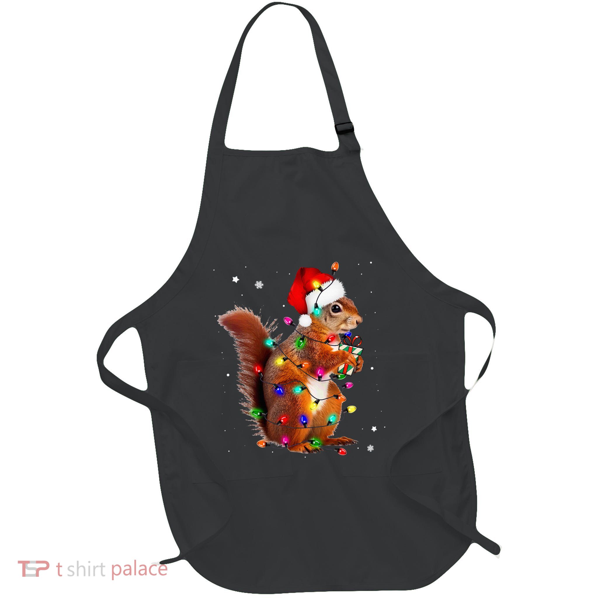 Squirrel Christmas Hat Santa Pajama Squirrels Lover Xmas Apron