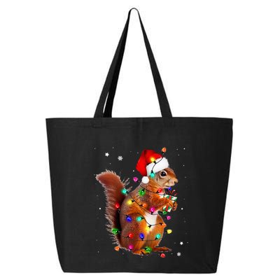 Squirrel Christmas Hat Santa Pajama Squirrels Lover Xmas 25L Jumbo Tote