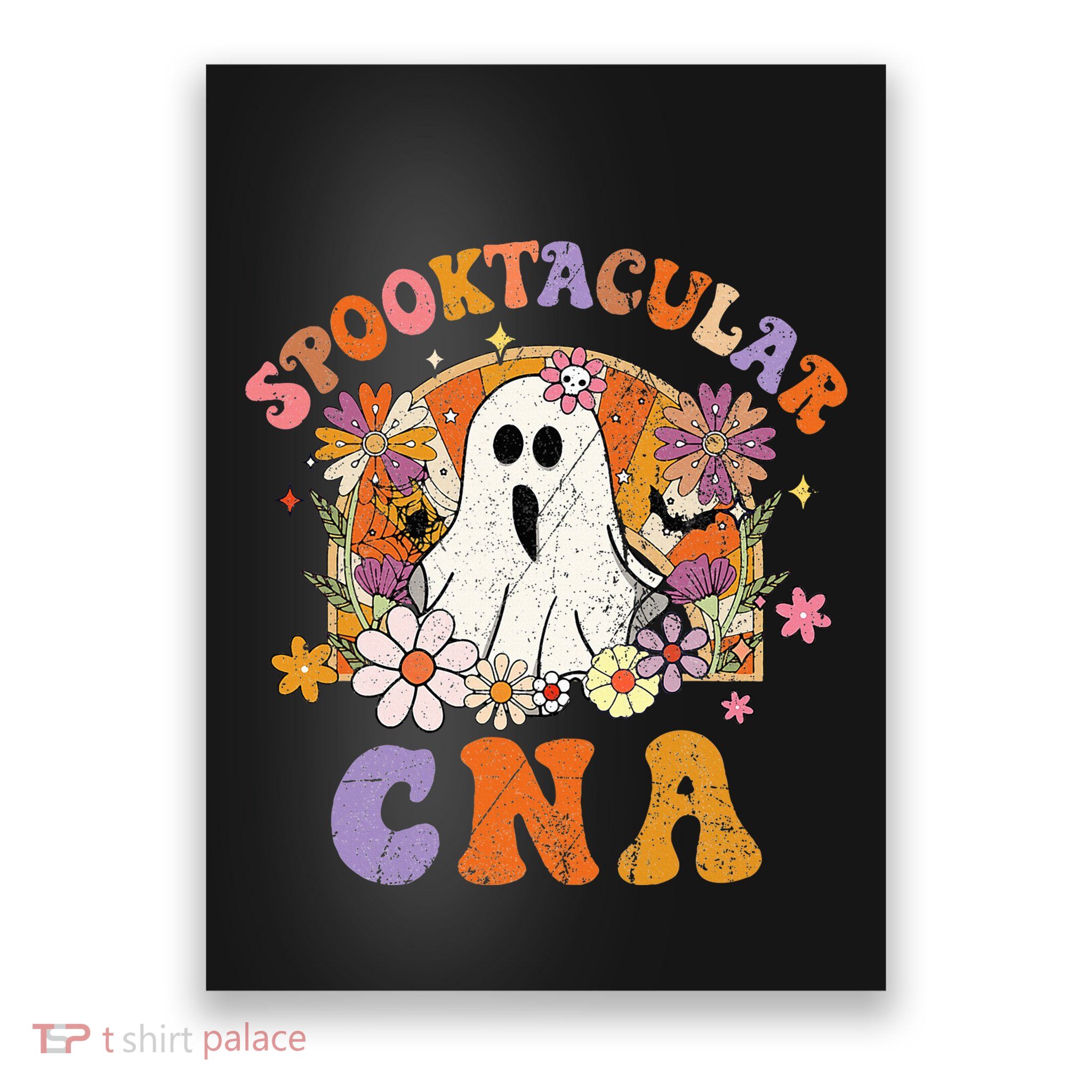 Spooktacular Cna Happy Halloween Spooky Flower Matching Poster