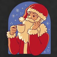 Santa Claus Hot Coco Christmas Holiday 7 Panel Mesh Trucker Snapback Hat
