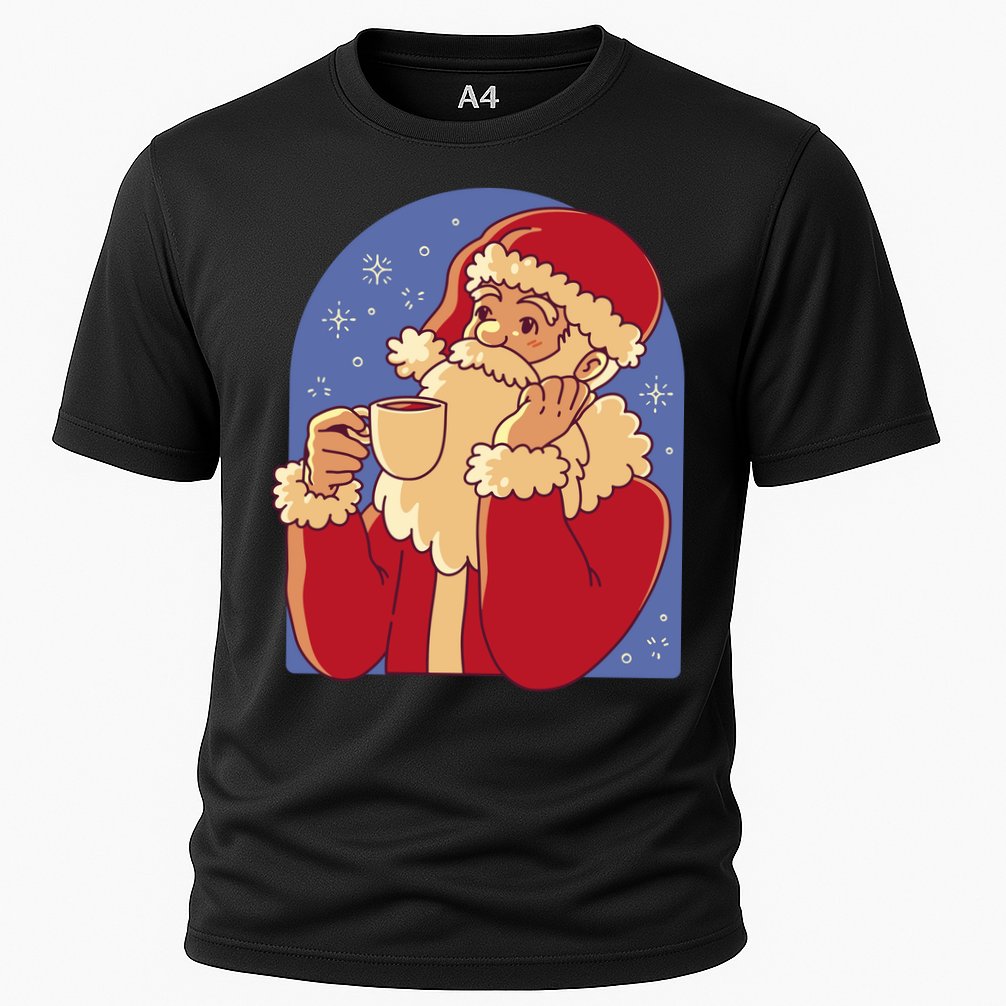 Santa Claus Hot Coco Christmas Holiday Cooling Performance Crew T-Shirt