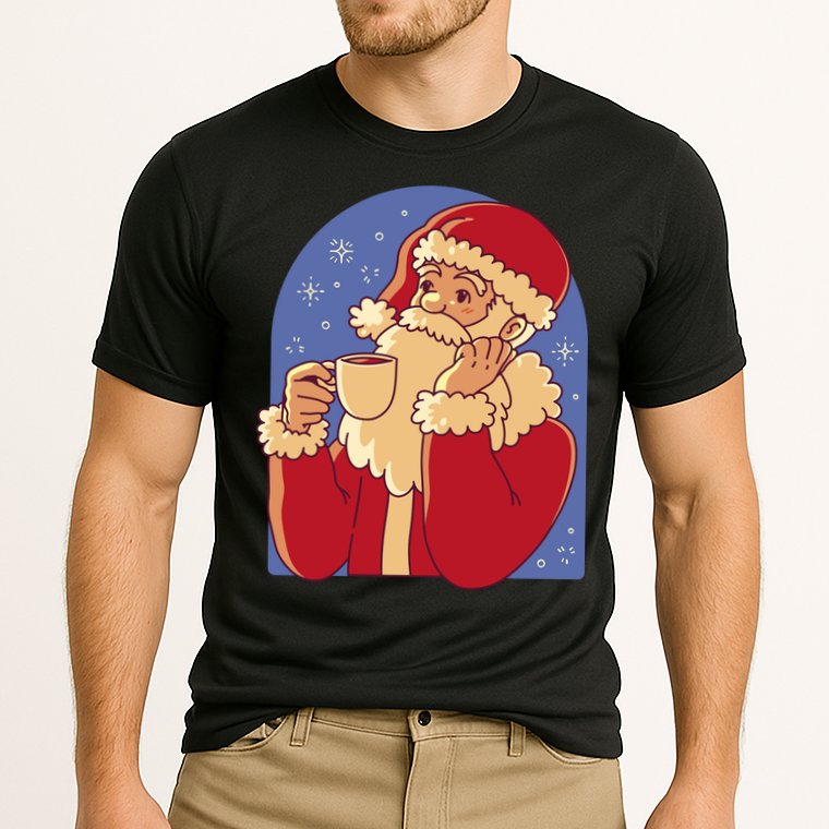 Santa Claus Hot Coco Christmas Holiday Cooling Performance Crew T-Shirt