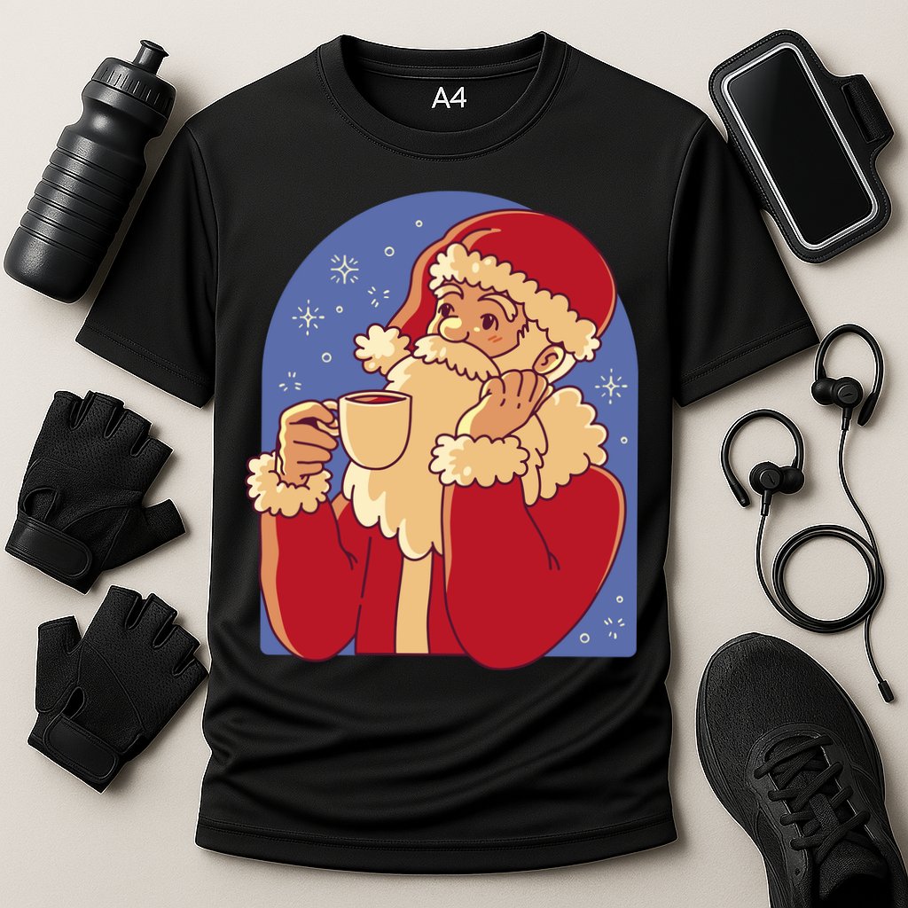 Santa Claus Hot Coco Christmas Holiday Cooling Performance Crew T-Shirt