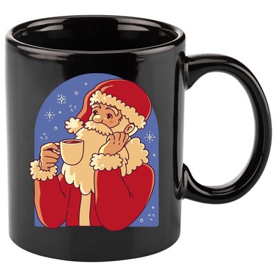 Santa Claus Hot Coco Christmas Holiday 11oz C Handle Ceramic Mug