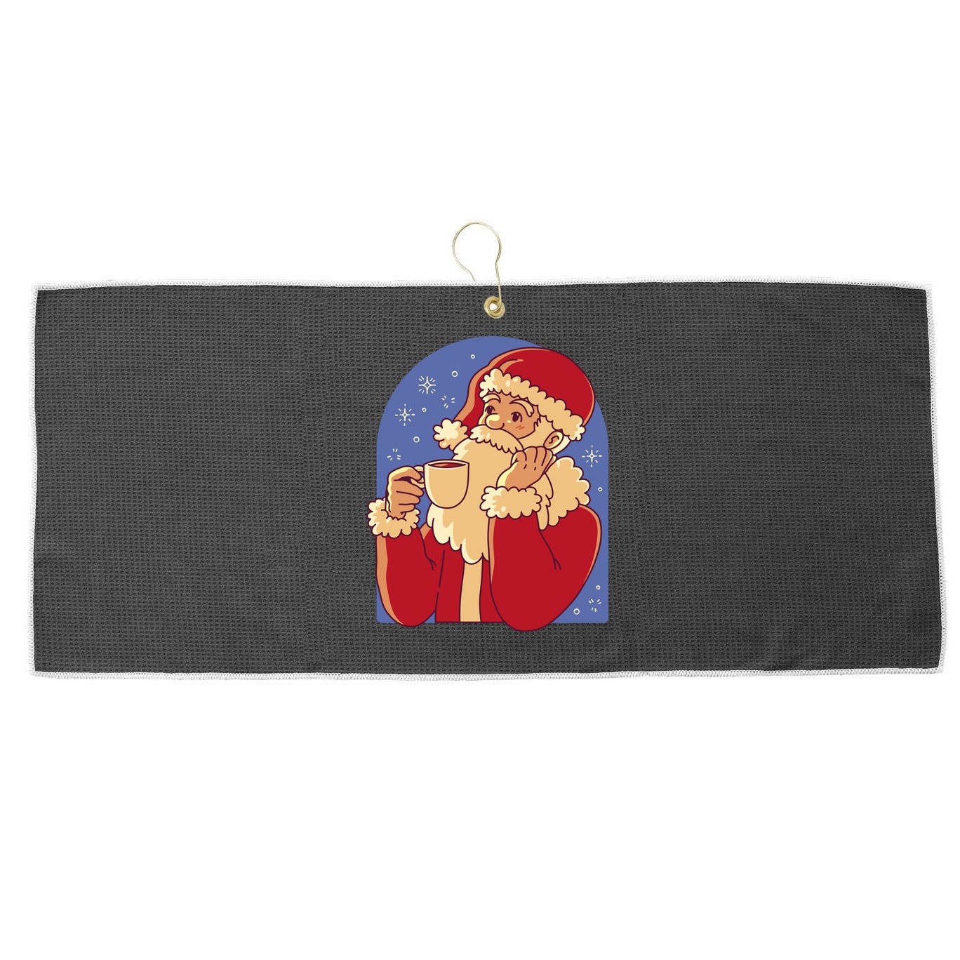 Santa Claus Hot Coco Christmas Holiday Large Microfiber Waffle Golf Towel