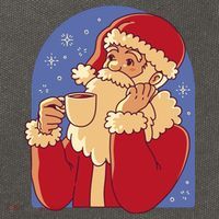Santa Claus Hot Coco Christmas Holiday Cotton Canvas Backpack