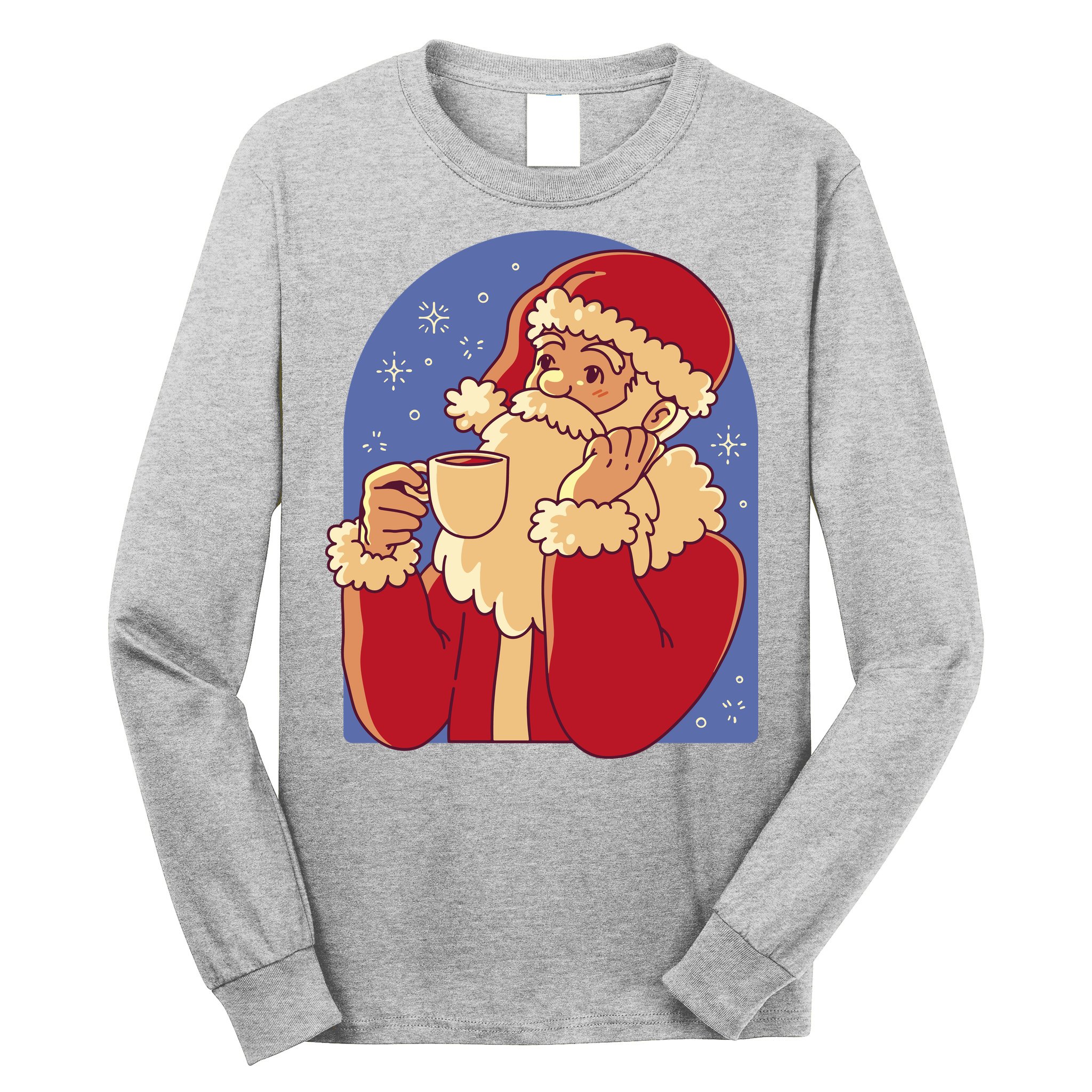 Santa Claus Hot Coco Christmas Holiday Long Sleeve Shirt