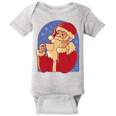 Santa Claus Hot Coco Christmas Holiday Baby Bodysuit
