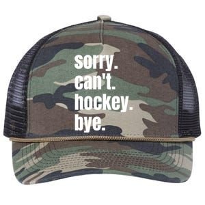 Sorry Cant Hockey Bye Funny Hockey Player Gift Retro Rope Trucker Hat Cap