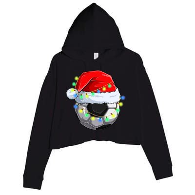 Soccer Christmas Holiday Gift Crop Fleece Hoodie