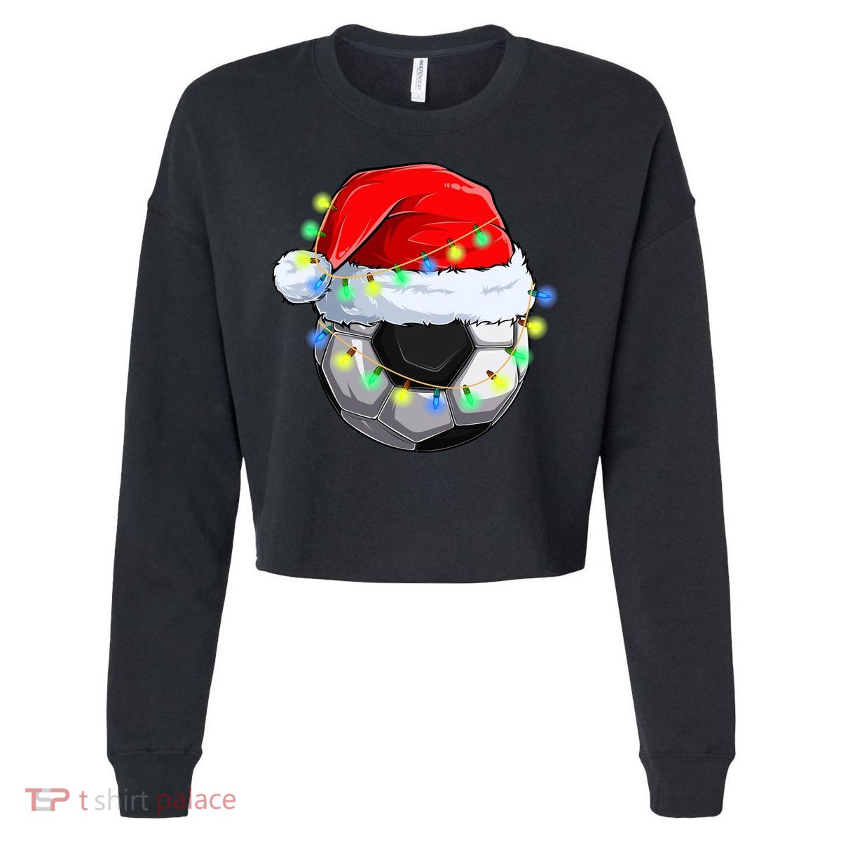 Soccer Christmas Holiday Gift Cropped Pullover Crew