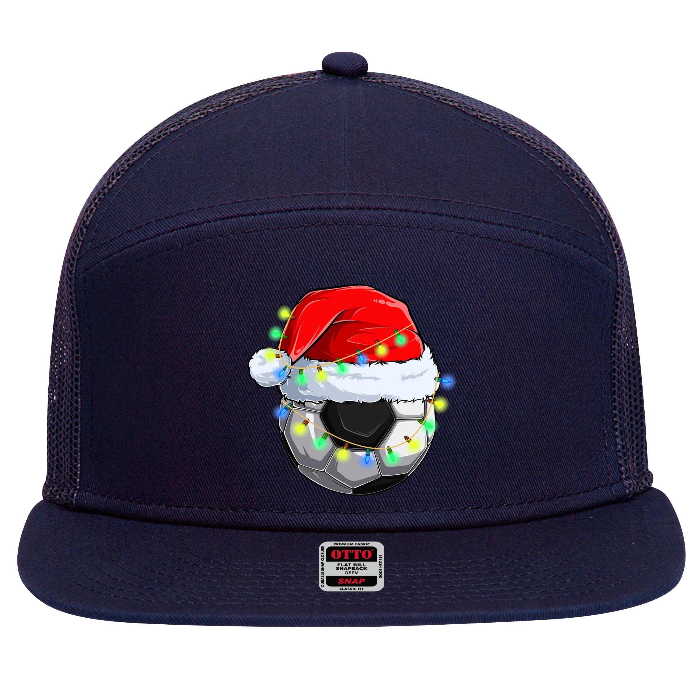 Soccer Christmas Holiday Gift 7 Panel Mesh Trucker Snapback Hat
