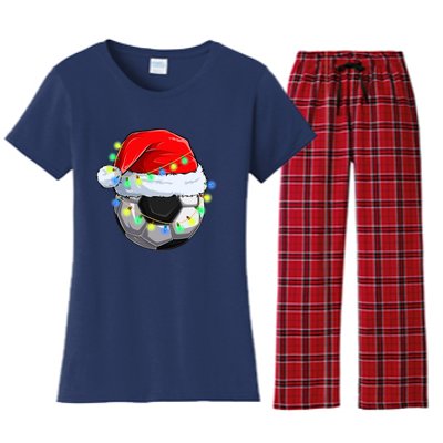 Soccer Christmas Holiday Gift Women's Flannel Pajama Set