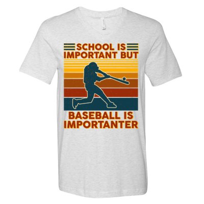 School Is Important But Baseball Is Importanter V-Neck T-Shirt