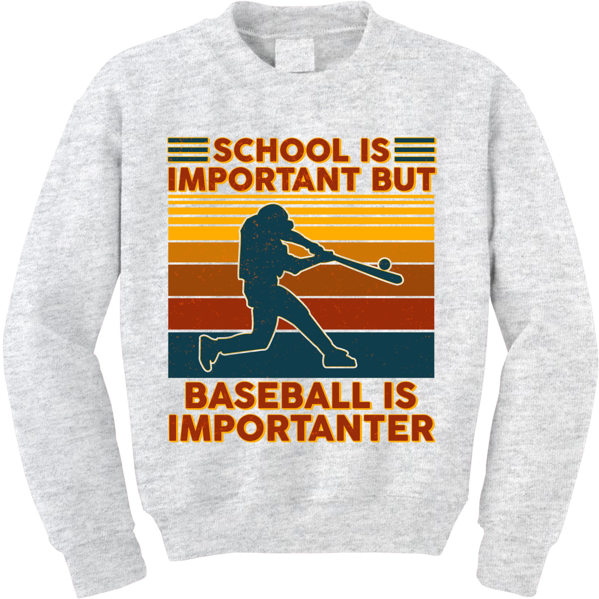 School Is Important But Baseball Is Importanter Kids Sweatshirt