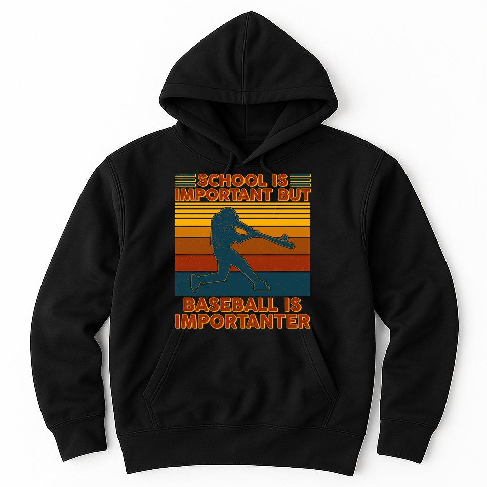 School Is Important But Baseball Is Importanter Hoodie